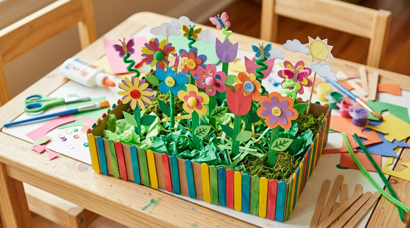Cotton-ball rain cloud spring craft