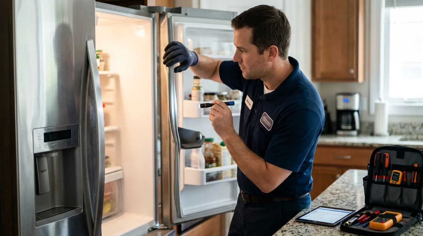 Modern refrigerator interior with adjustable shelves and digital controls