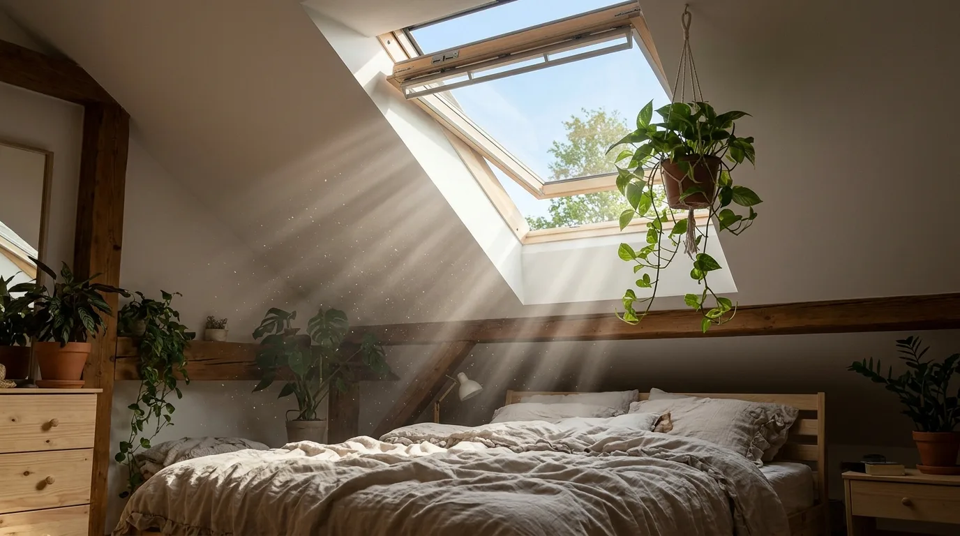 Home combining skylight and mechanical ventilation