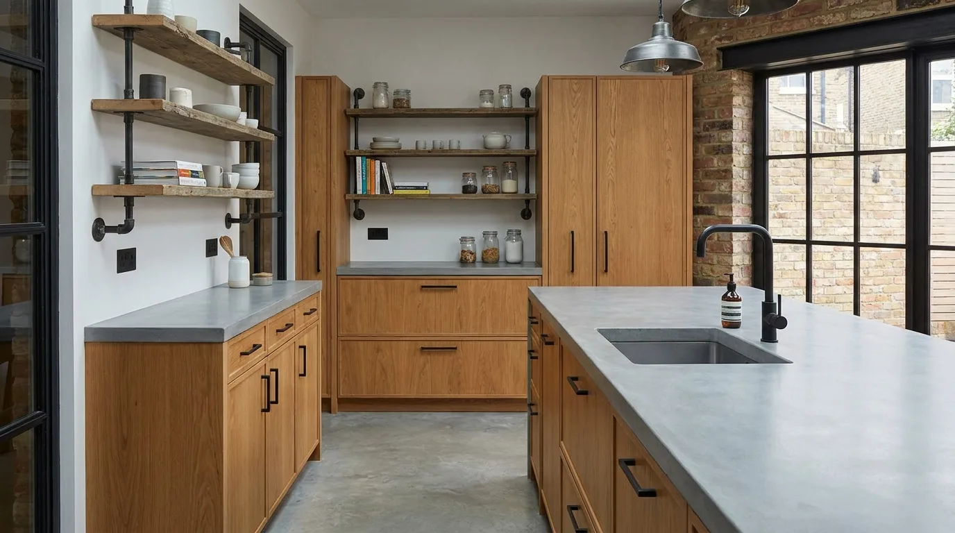 Contemporary kitchen with a terrazzo-inspired countertop
