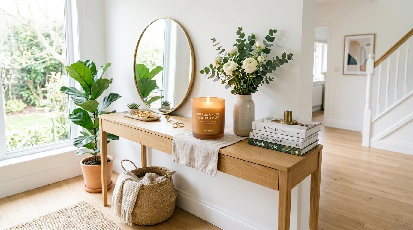 Scented candle creating a comforting familiar home atmosphere