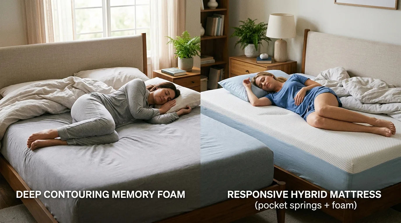 Different mattress options representing a range of price and construction