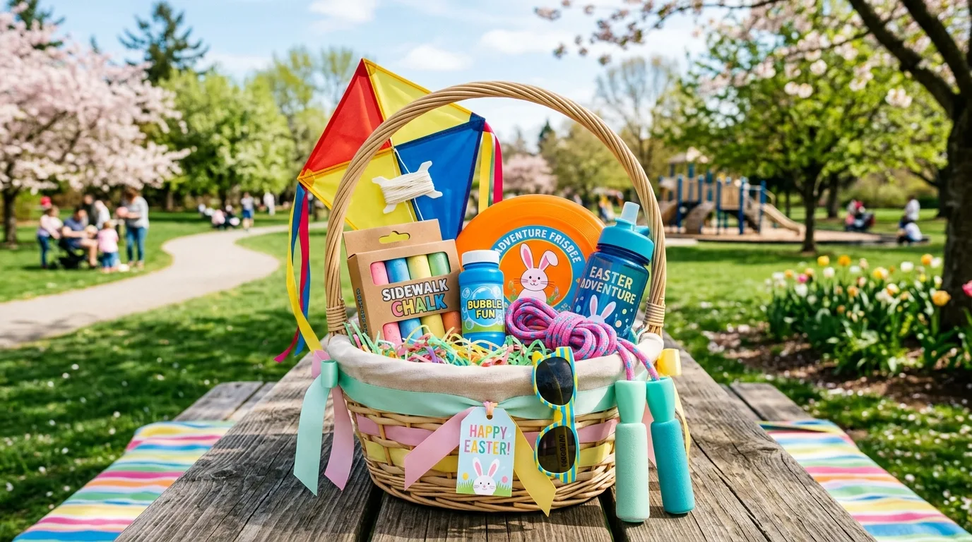 Personalized Easter basket filled with gifts tailored to a child's favorite hobby