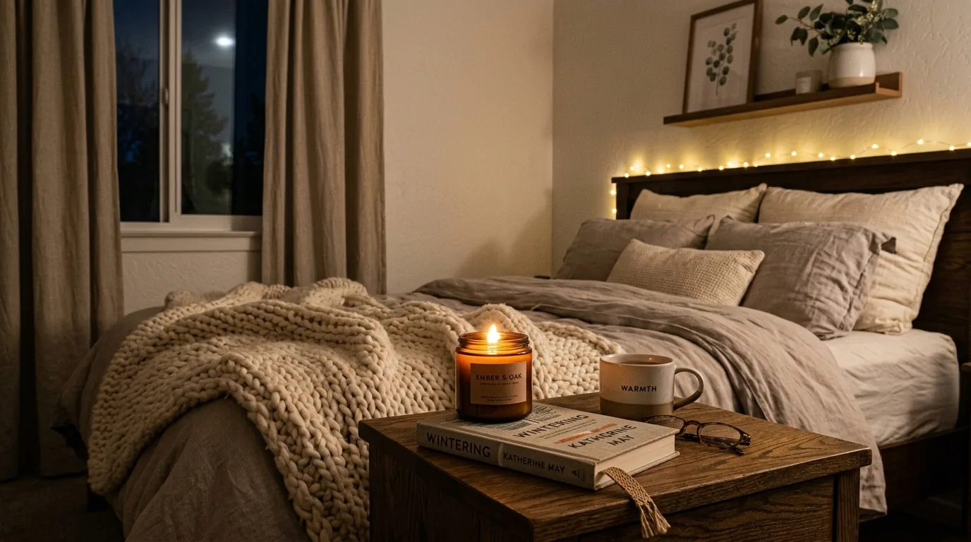 Compact scented candle adding style to a small space