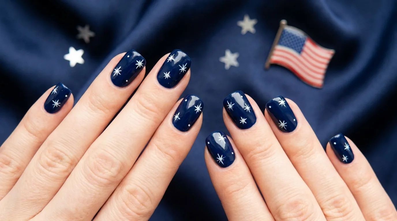 Festive 4th of July confetti nails