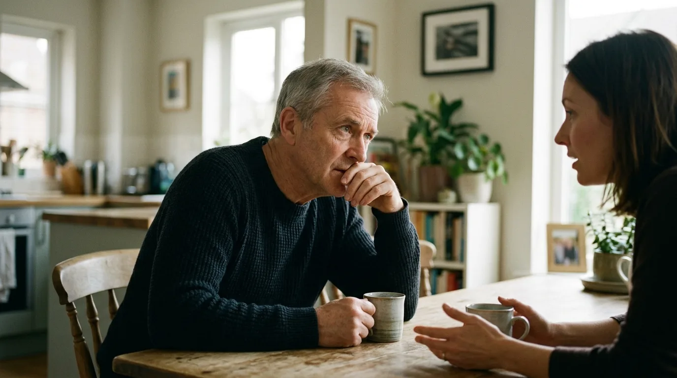 Adult discussing gradual hearing changes with a hearing professional