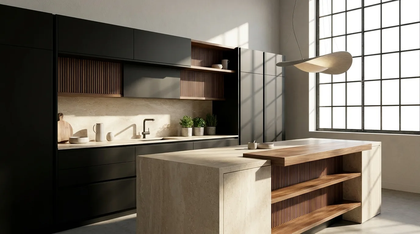 Custom aluminium kitchen cabinets with tailored storage solutions