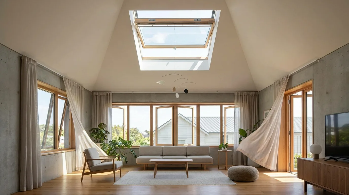 Smart skylight with sensors for automated ventilation control