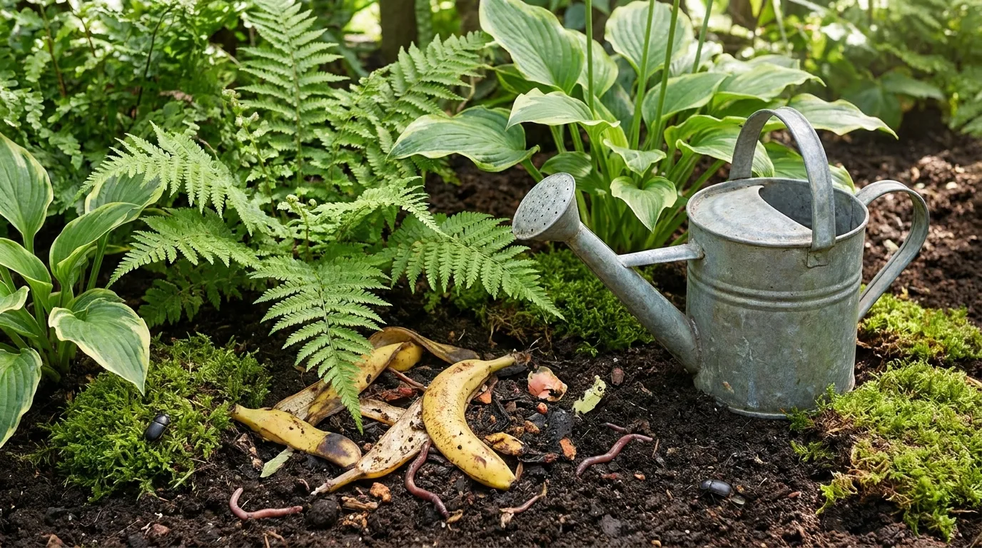 Healthy vigorous plants receiving balanced garden care