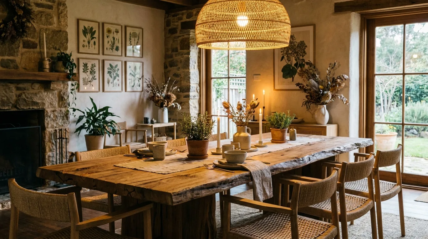 Secondhand furniture in a sustainable home.