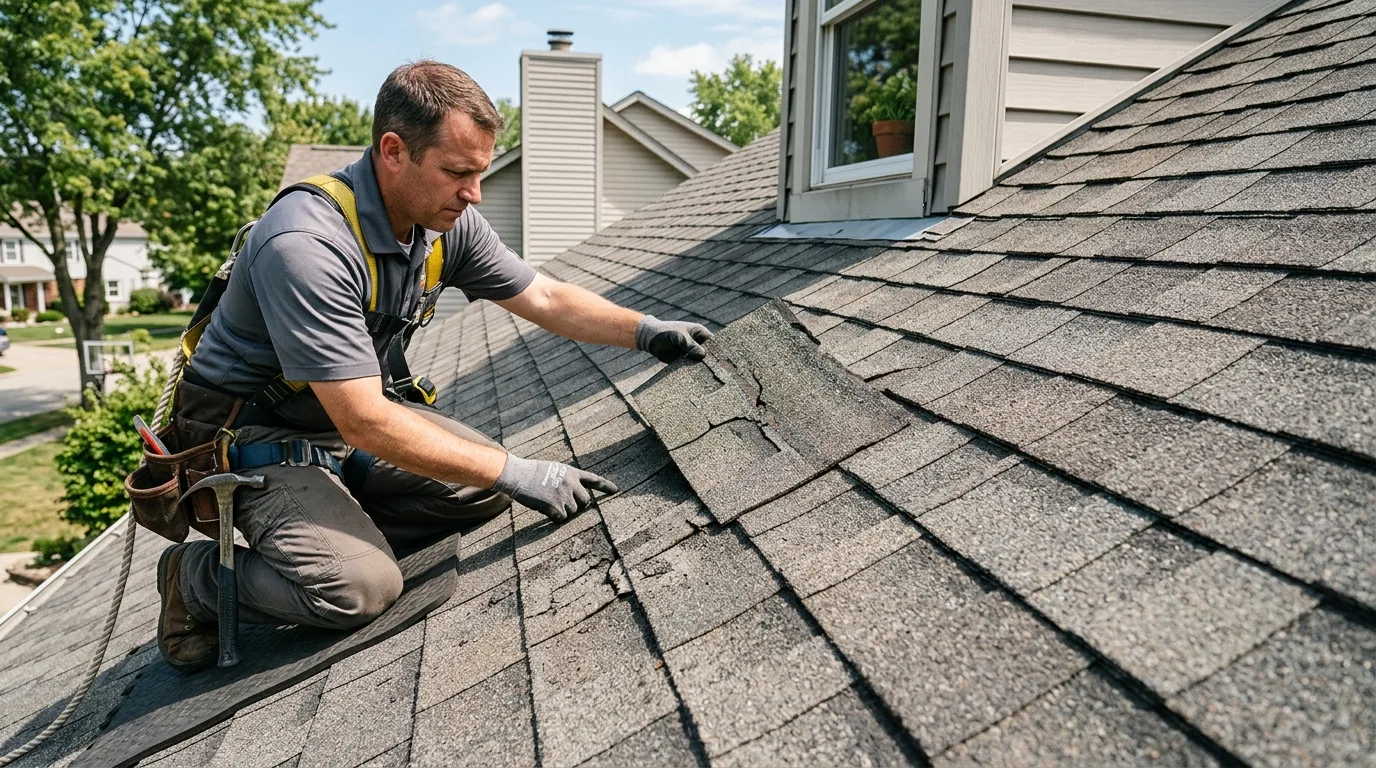 Roof inspection after severe wind and storm damage