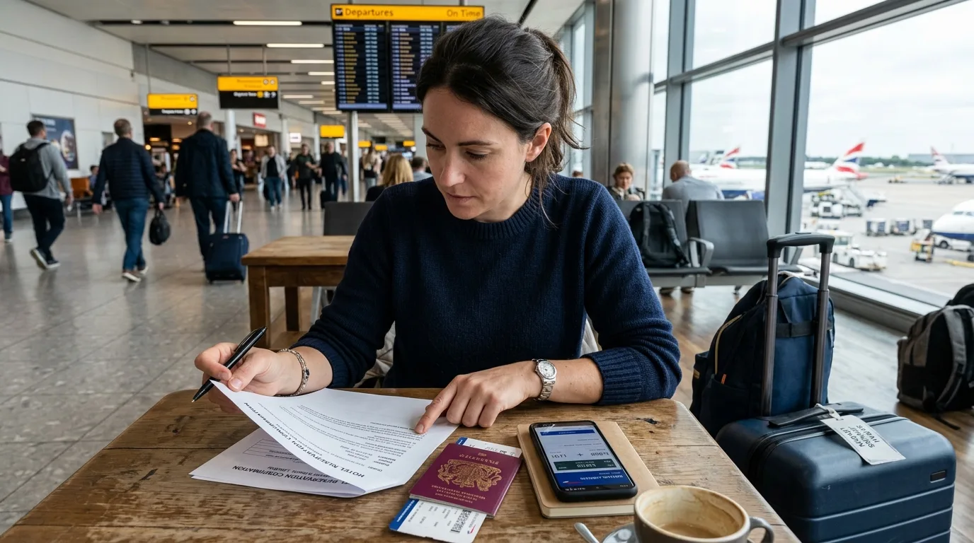 Traveler checking customs and entry requirements
