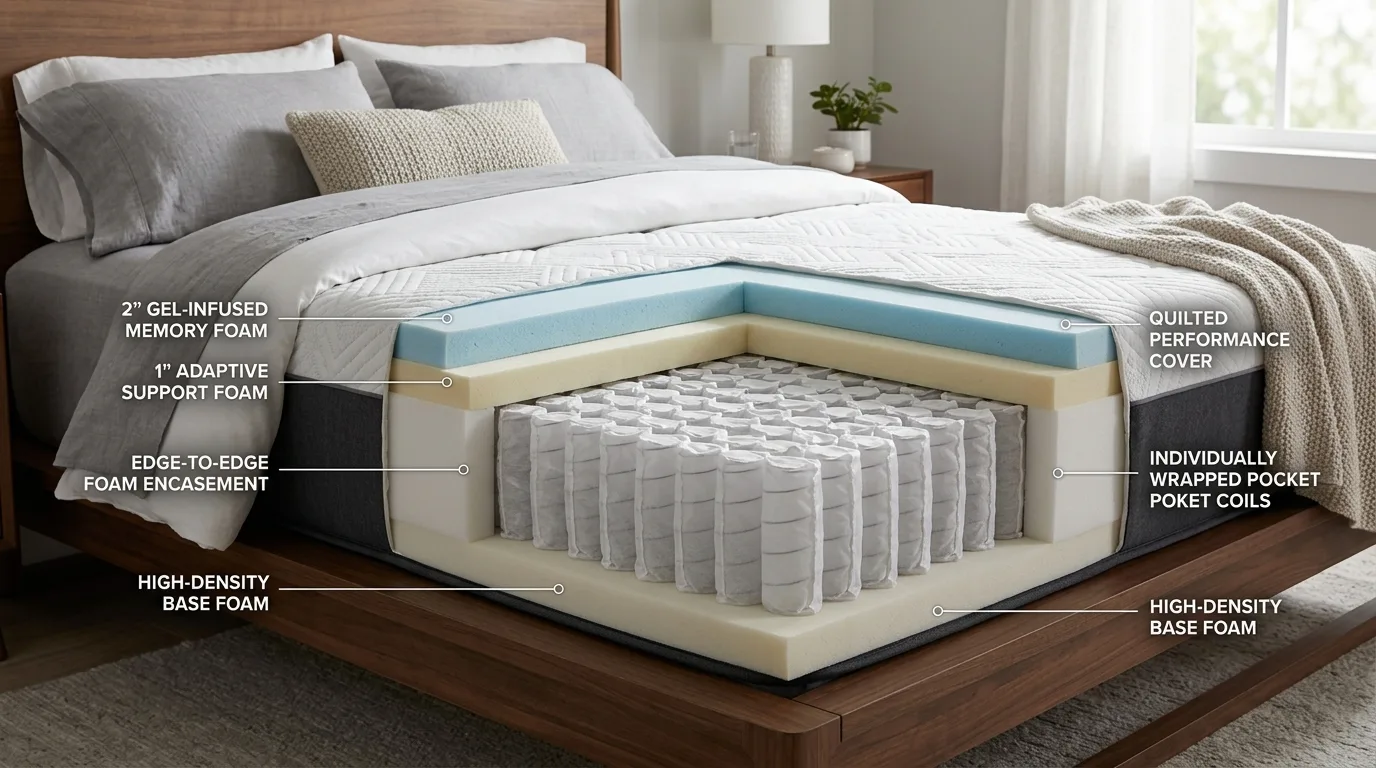 Different body types receiving comfortable mattress support