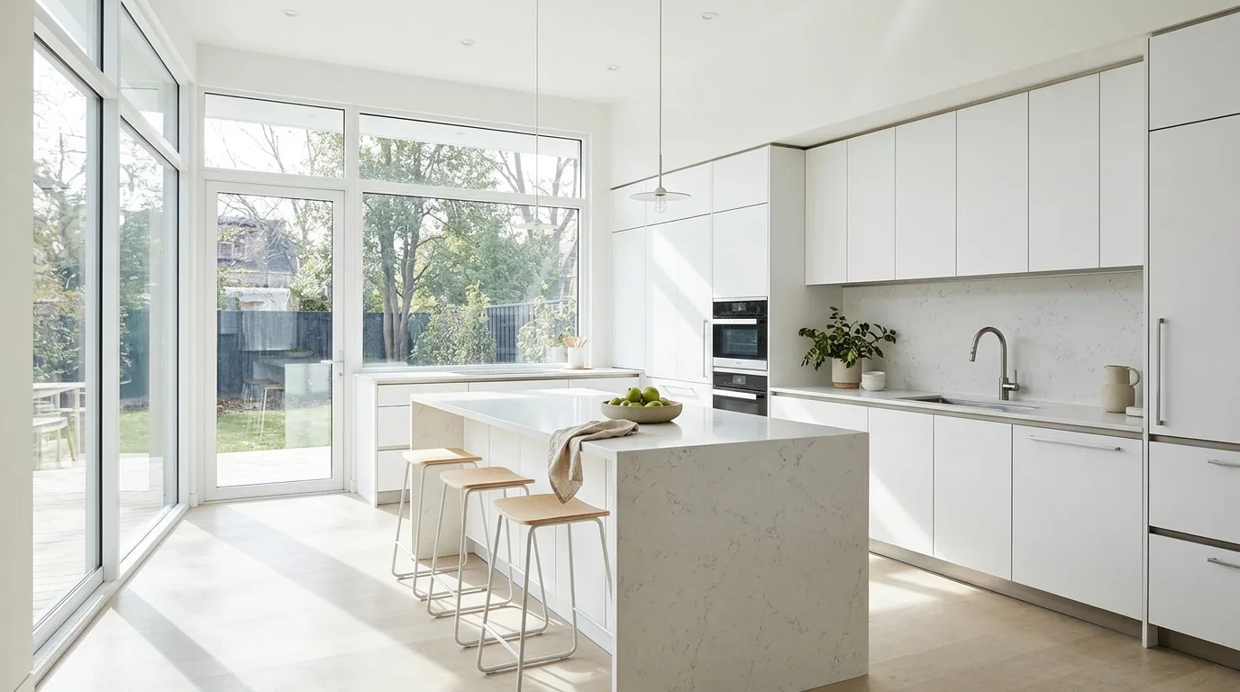 Outdoor kitchen featuring durable aluminium cabinets and appliances