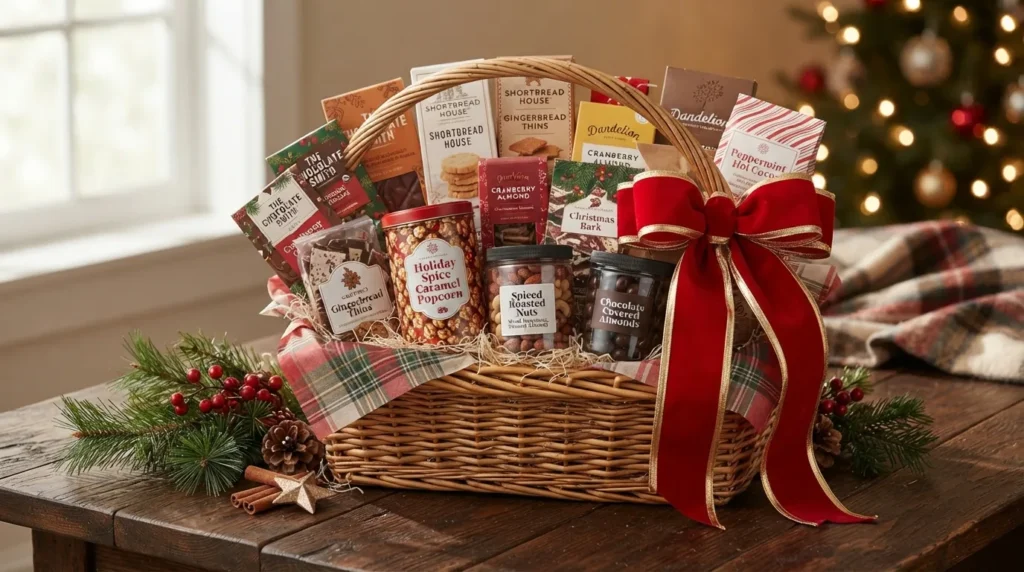 A Gourmet Snack and Chocolate Basket — 17 Genius Last-Minute Christmas Gift Ideas Under $50 — image 01