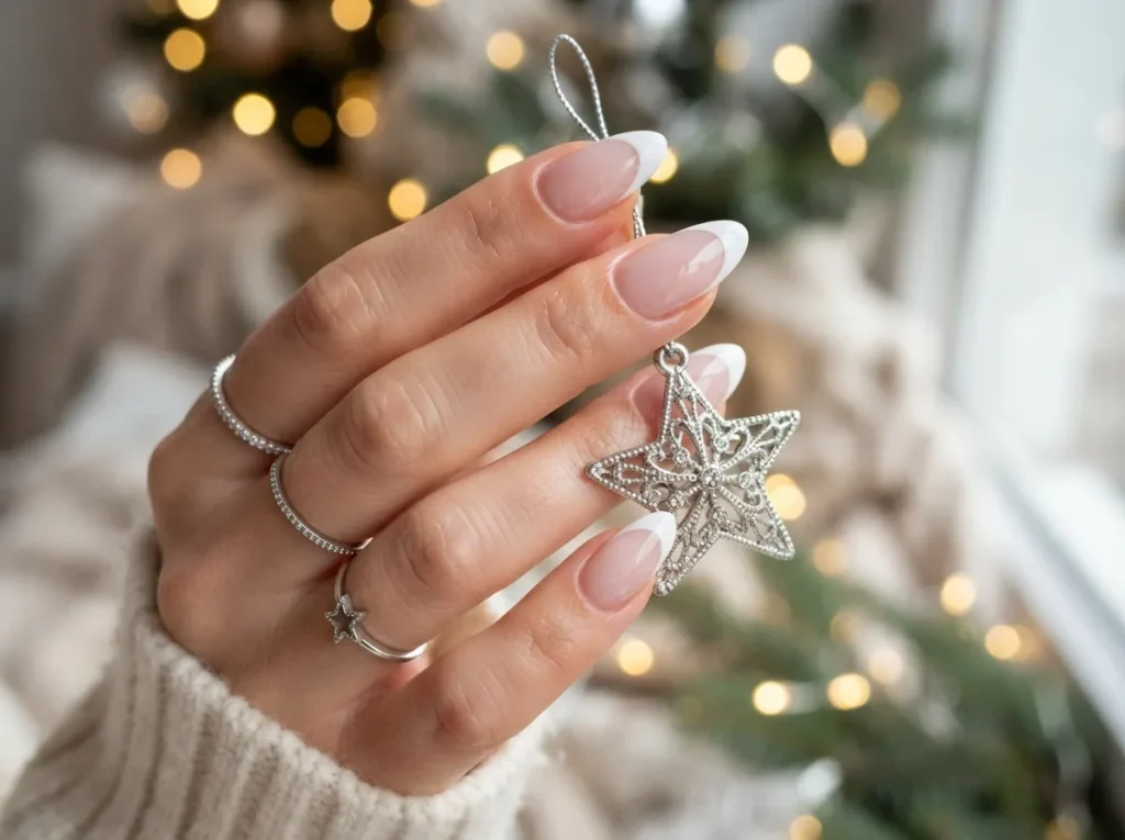 Classic White French Christmas Nails — 16 French Christmas Nail Ideas for Effortless Elegance — image 01