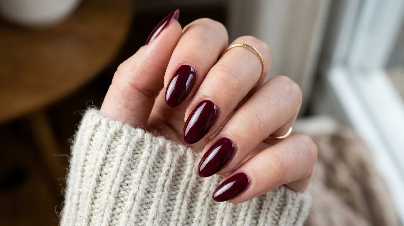 Classic Burgundy Winter Nails — 16 Best Winter Nail Ideas to Celebrate the Season in Style — image 01