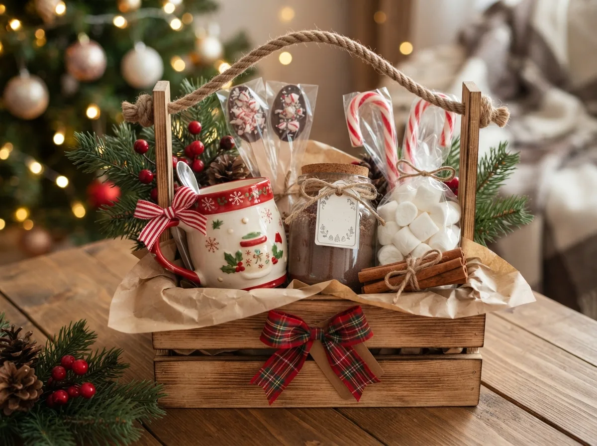Hot Chocolate Lover's Gift Basket — 15 DIY Christmas Gift Basket Ideas Perfect for Anyone — image 02