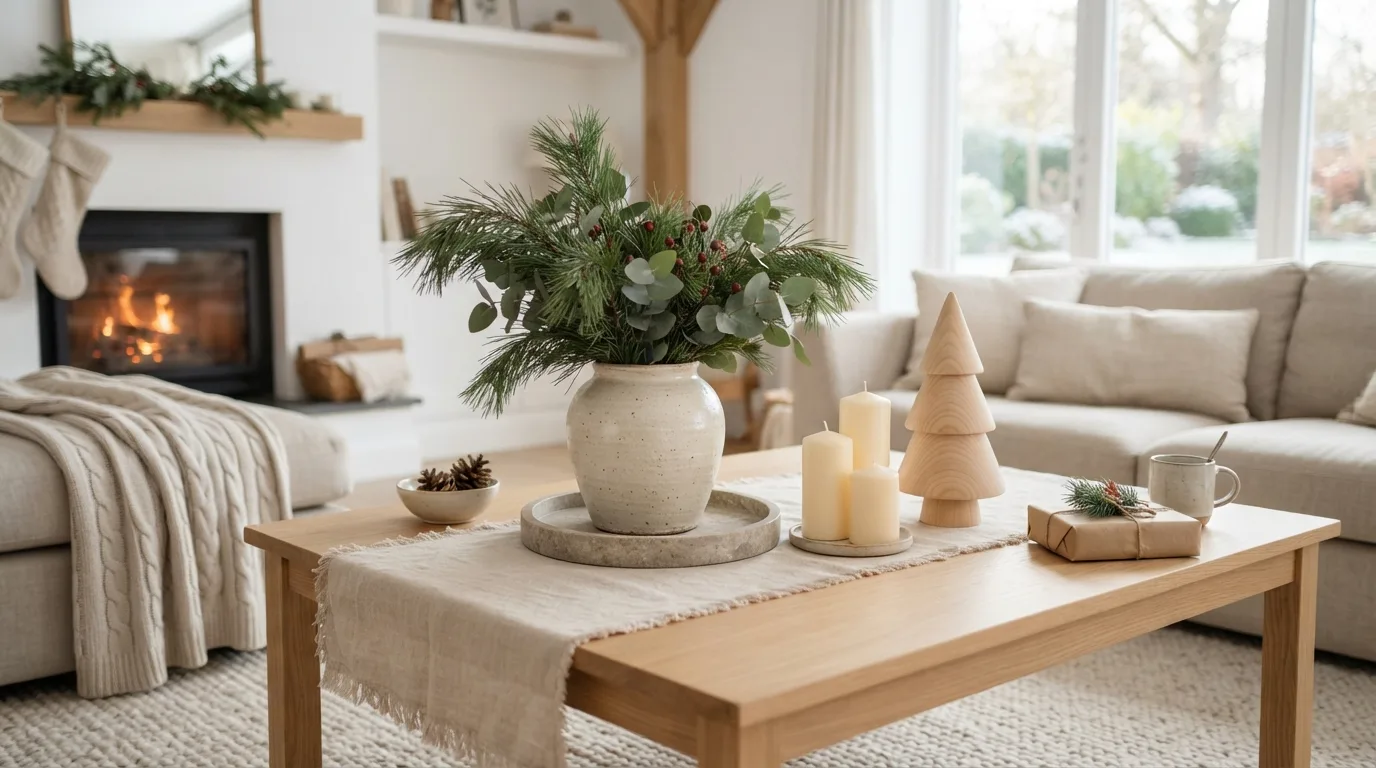 Neutral and Minimalist Christmas Decor — 14 Cozy Christmas Coffee Table Decor Ideas You'll Love — image 02
