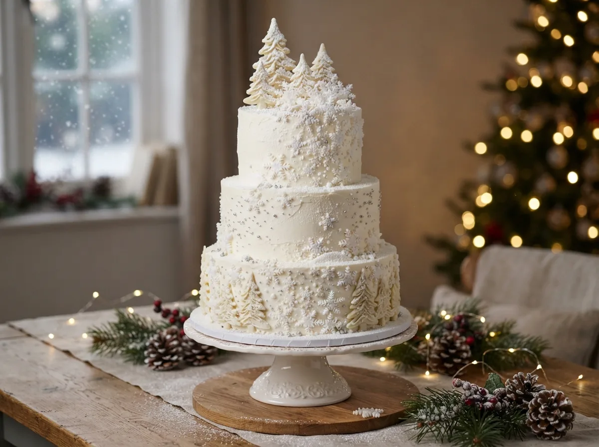 Snowy Winter Wonderland Cake — 17 Creative Christmas Cake Ideas That Will Wow Your Guests — image 02