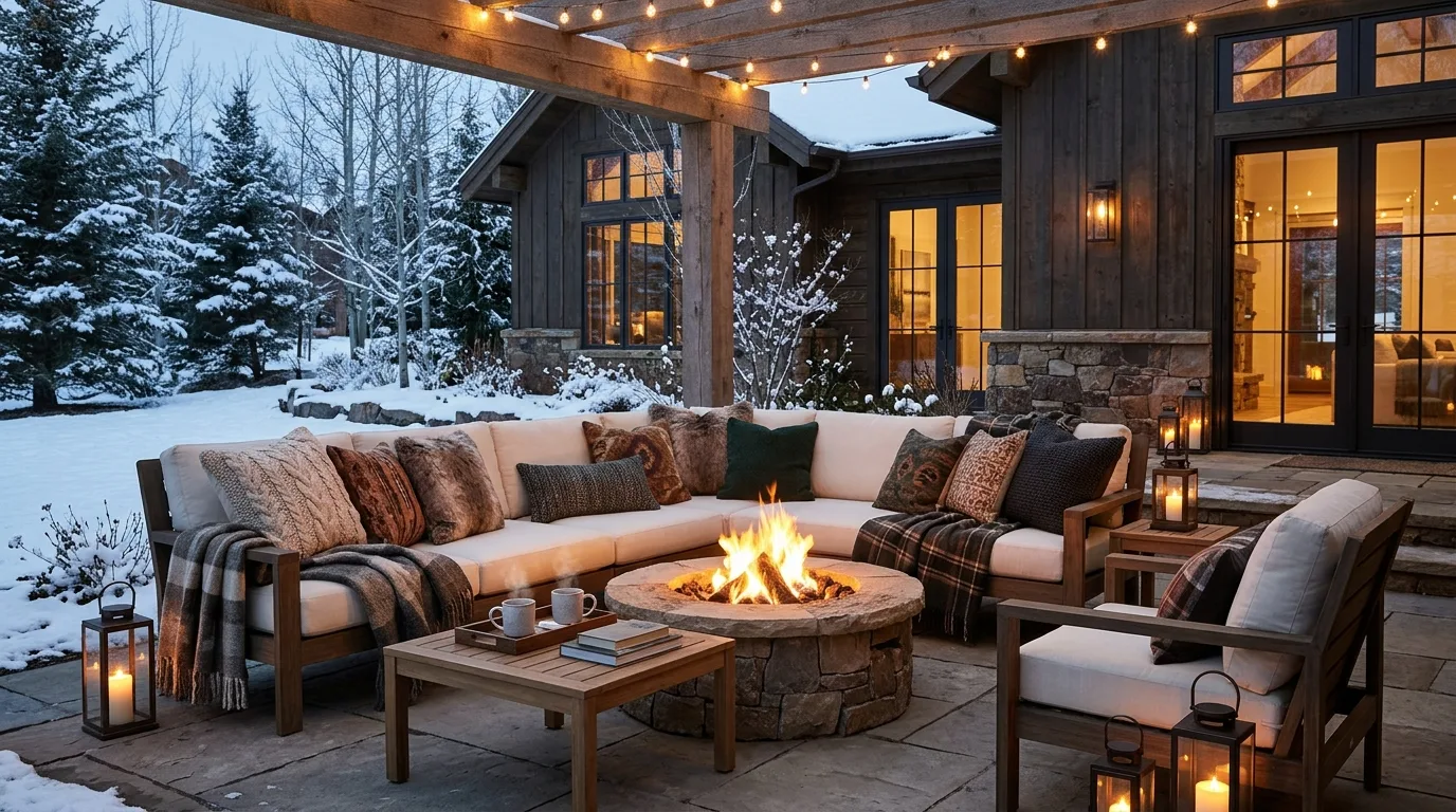 Create a Cozy Seating Corner With Plush Cushions — 17 Cozy Front Porch Ideas for Relaxing Winter Evenings — image 02