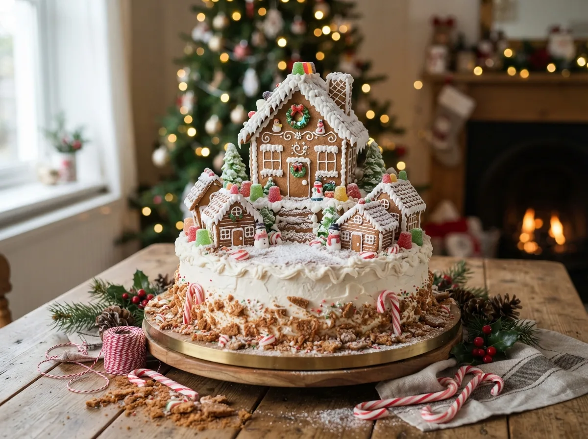 Gingerbread House Christmas Cake — 17 Creative Christmas Cake Ideas That Will Wow Your Guests — image 03