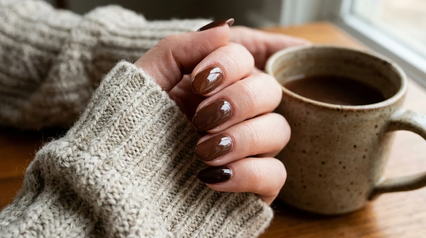Cozy Chocolate Brown Nails — 17 Stunning Winter Nail Ideas Perfect for a Cozy Seasonal Look — image 03