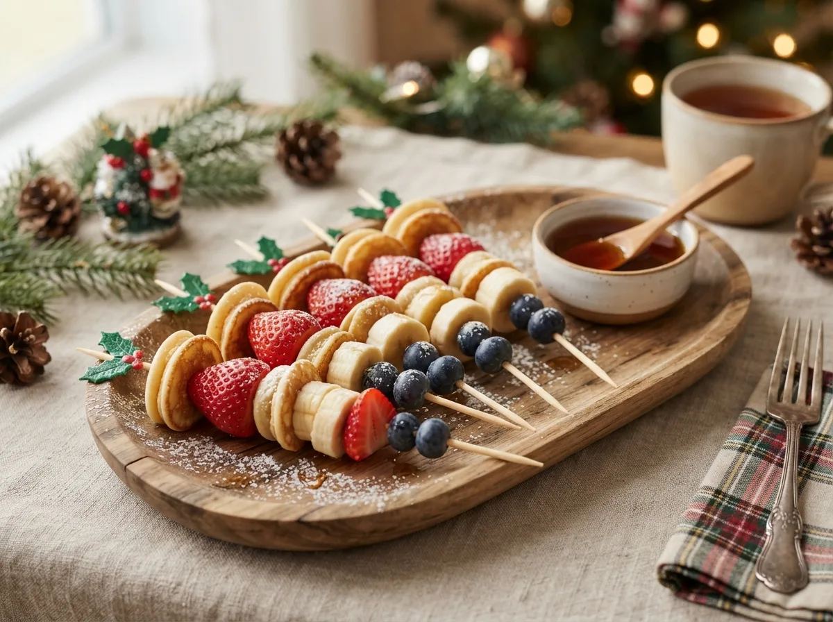 Christmas Pancake Skewers — 14 Creative Christmas Breakfast Ideas Your Kids Will Love — image 04