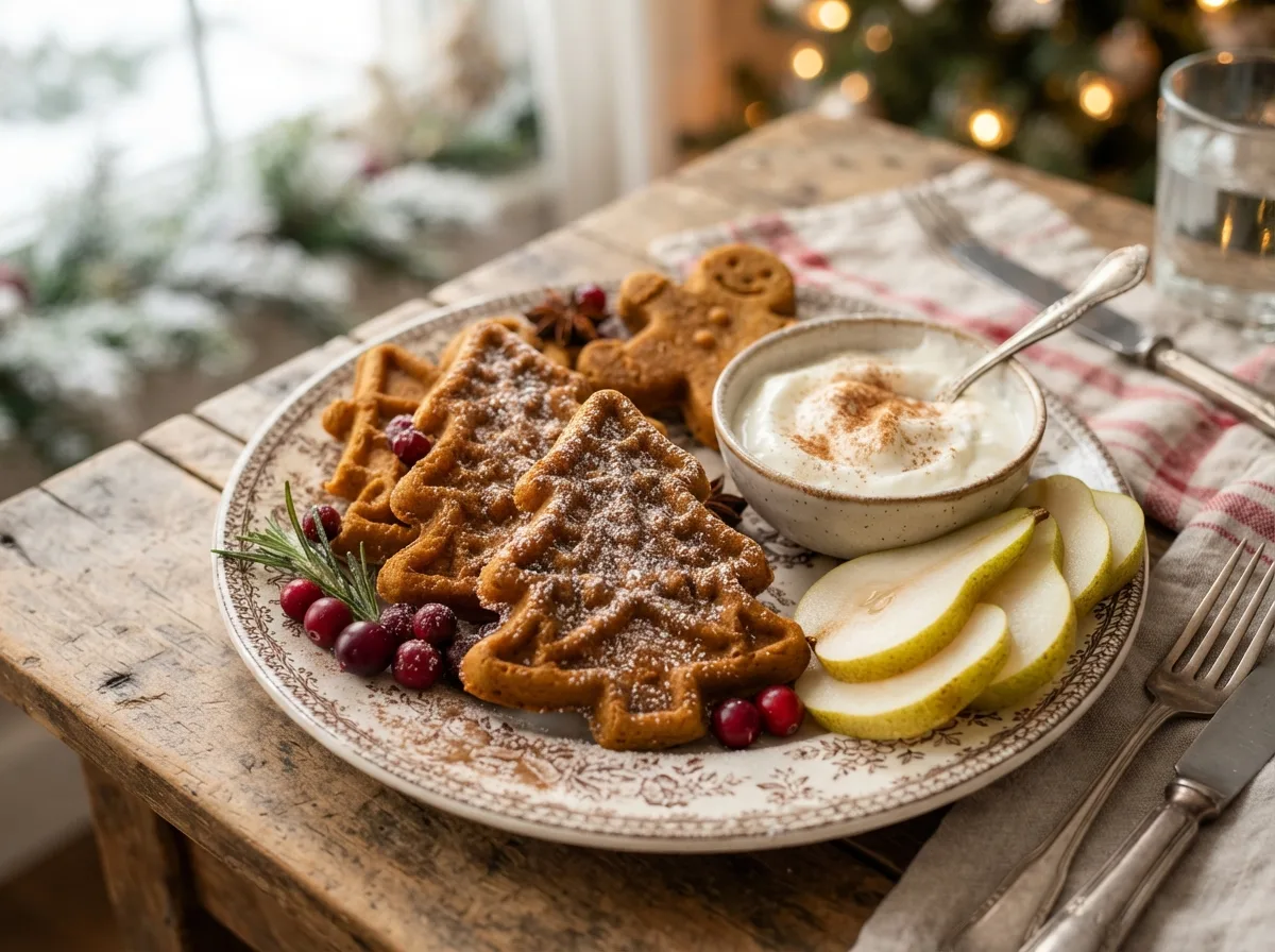 Gingerbread Christmas Waffles — 14 Creative Christmas Breakfast Ideas Your Kids Will Love — image 05