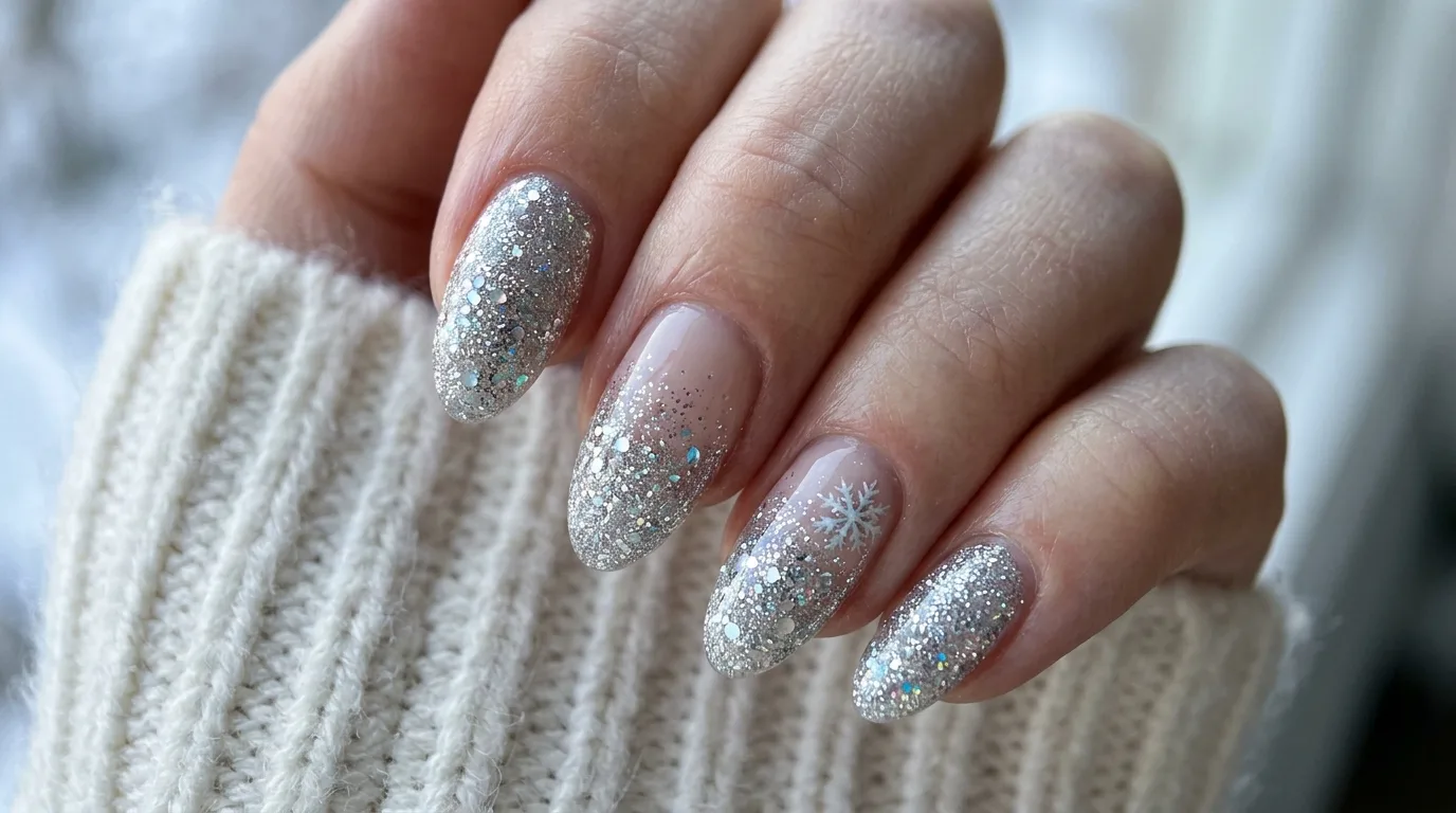 Glittery Silver Winter Nails — 17 Stunning Winter Nail Ideas Perfect for a Cozy Seasonal Look — image 06
