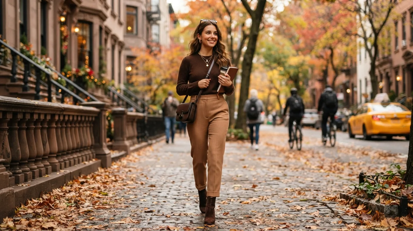 All-Brown Monochrome Outfit — 17 Thanksgiving Outfit Ideas You'll Actually Want to Wear — image 07