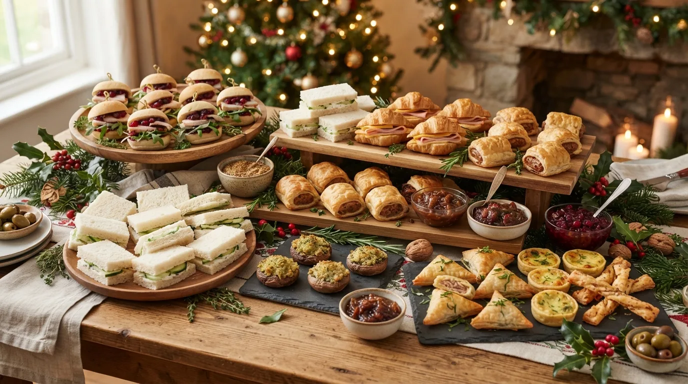 Mini Sandwich and Savory Bites Grazing Table — 16 Best Christmas Grazing Table Ideas for Holiday Gatherings — image 07