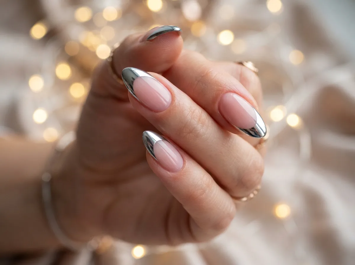 Silver Chrome French Tips — 16 French Christmas Nail Ideas for Effortless Elegance — image 07