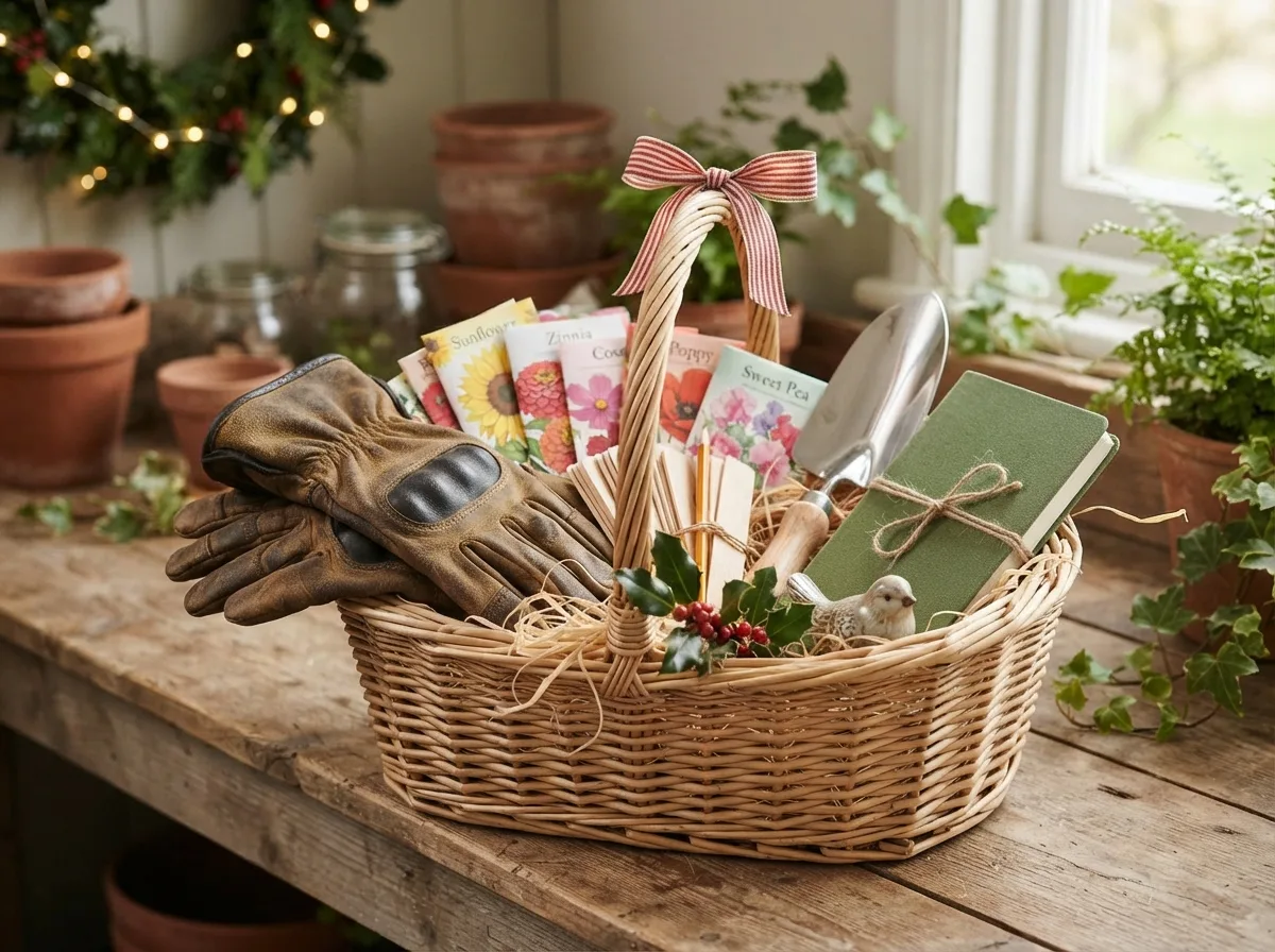 Gardening Lover's Christmas Basket — 15 DIY Christmas Gift Basket Ideas Perfect for Anyone — image 08