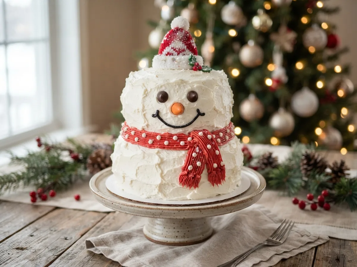 Snowman-Themed Christmas Cake — 17 Creative Christmas Cake Ideas That Will Wow Your Guests — image 09