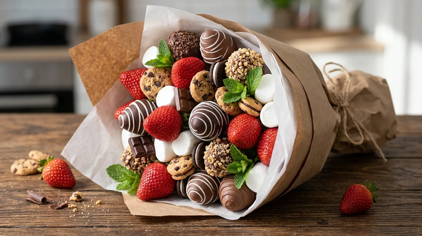 Chocolate and Strawberry Charcuterie Bouquet — 18 Charcuterie Bouquet Ideas for Cozy Winter Gatherings — image 09