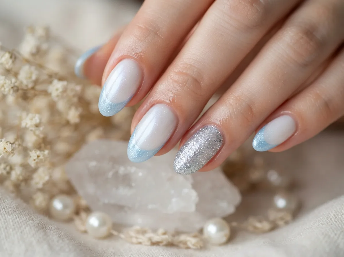 Icy Blue French Tips — 16 French Christmas Nail Ideas for Effortless Elegance — image 10