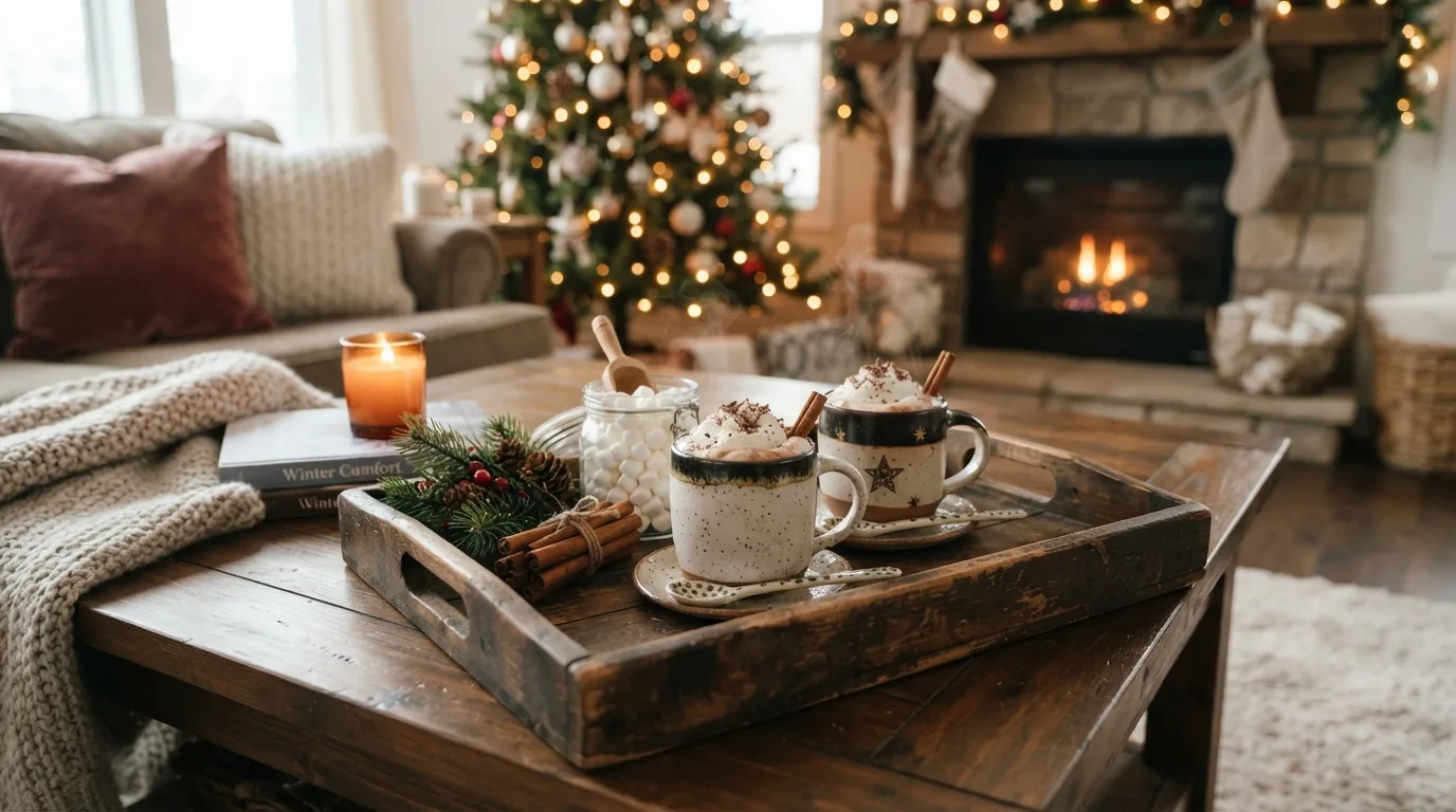 Cozy Hot Chocolate Coffee Table Styling — 14 Cozy Christmas Coffee Table Decor Ideas You'll Love — image 11