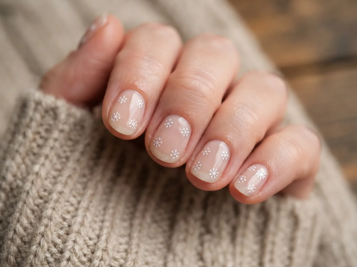 Short Snowflake Nails — 16 Cozy Snowflake Nail Ideas for the Perfect Winter Vibe — image 11