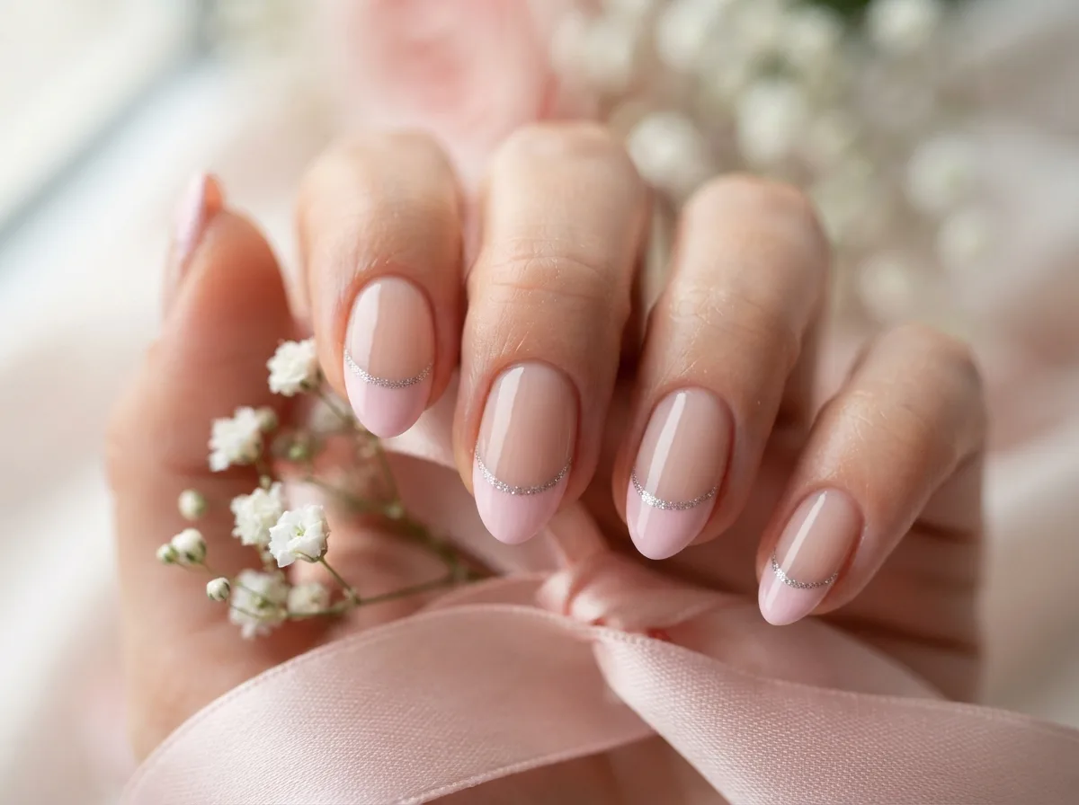 Pink French Tips With Festive Sparkle — 16 French Christmas Nail Ideas for Effortless Elegance — image 12