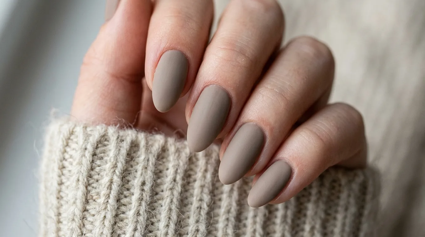 Matte Taupe Winter Nails — 16 Best Winter Nail Ideas to Celebrate the Season in Style — image 13