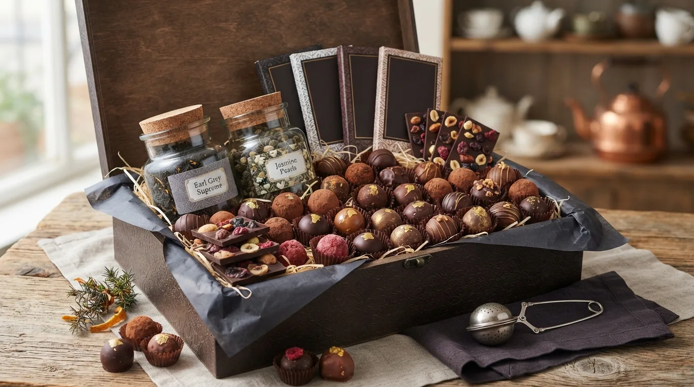 A Gourmet Chocolate and Tea Gift Box — 15 Perfect Christmas Gift Ideas for Her That Feel Thoughtful and Special — image 14