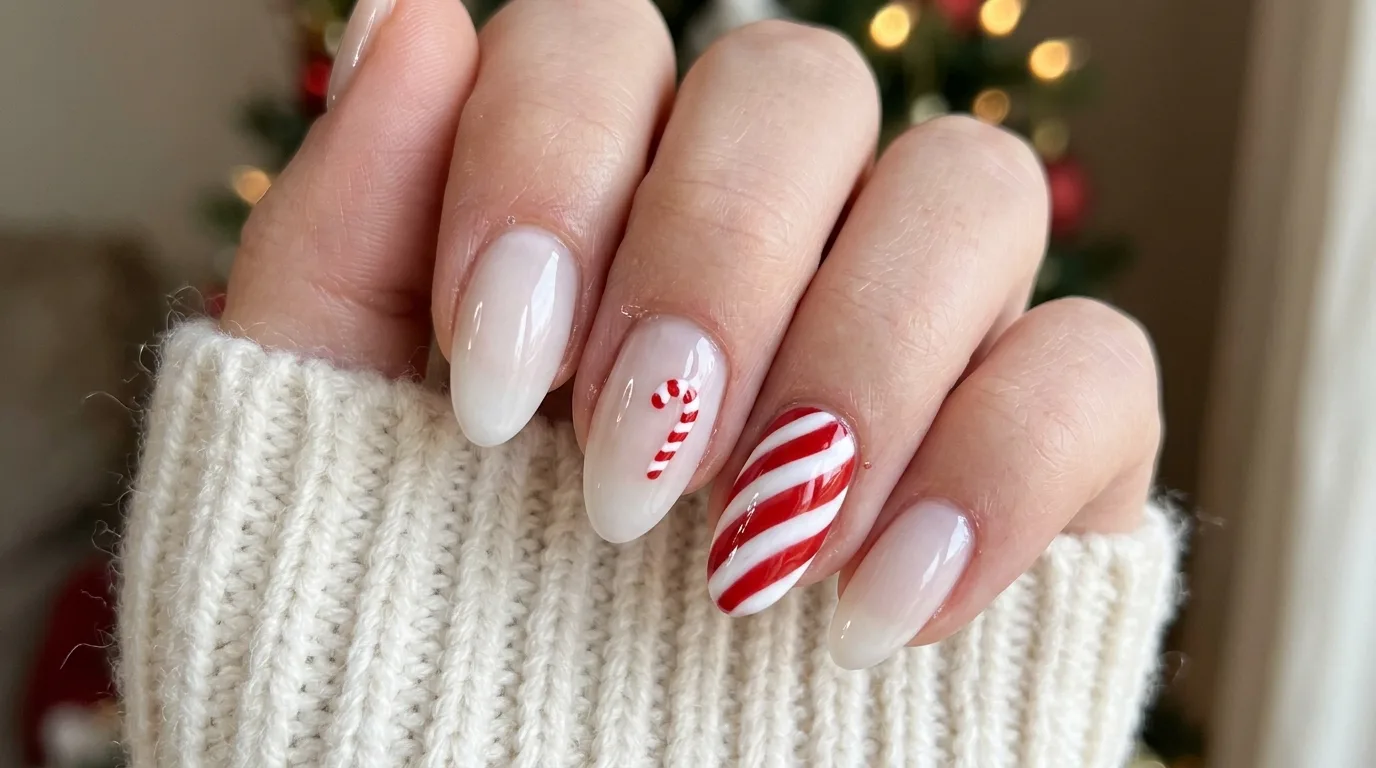 Candy Cane Inspired Nails — 16 Best Winter Nail Ideas to Celebrate the Season in Style — image 14