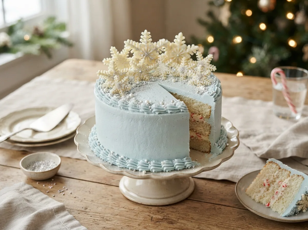 Peppermint Snowflake Cake — 17 Creative Christmas Cake Ideas That Will Wow Your Guests — image 16