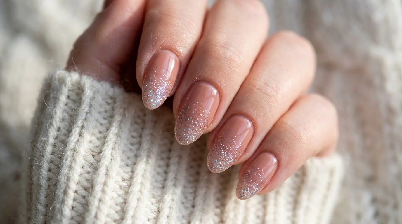 Nude Nails With Delicate Winter Sparkle — 16 Best Winter Nail Ideas to Celebrate the Season in Style — image 16