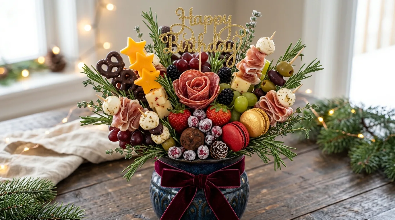 Winter Birthday Charcuterie Bouquet — 18 Charcuterie Bouquet Ideas for Cozy Winter Gatherings — image 16