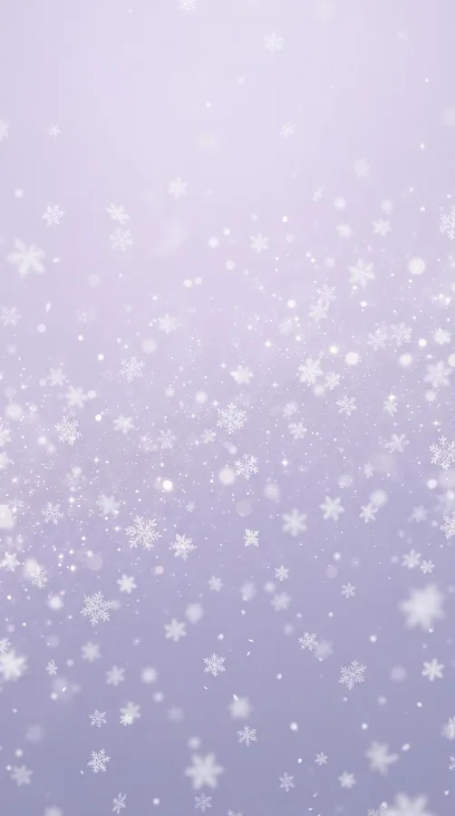 Soft lavender winter wallpaper with delicate white snowflakes and a dreamy lilac gradient.