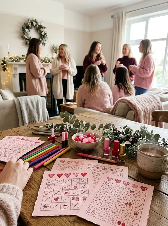 Galentine's Day bingo cards ready for a friendship icebreaker game.