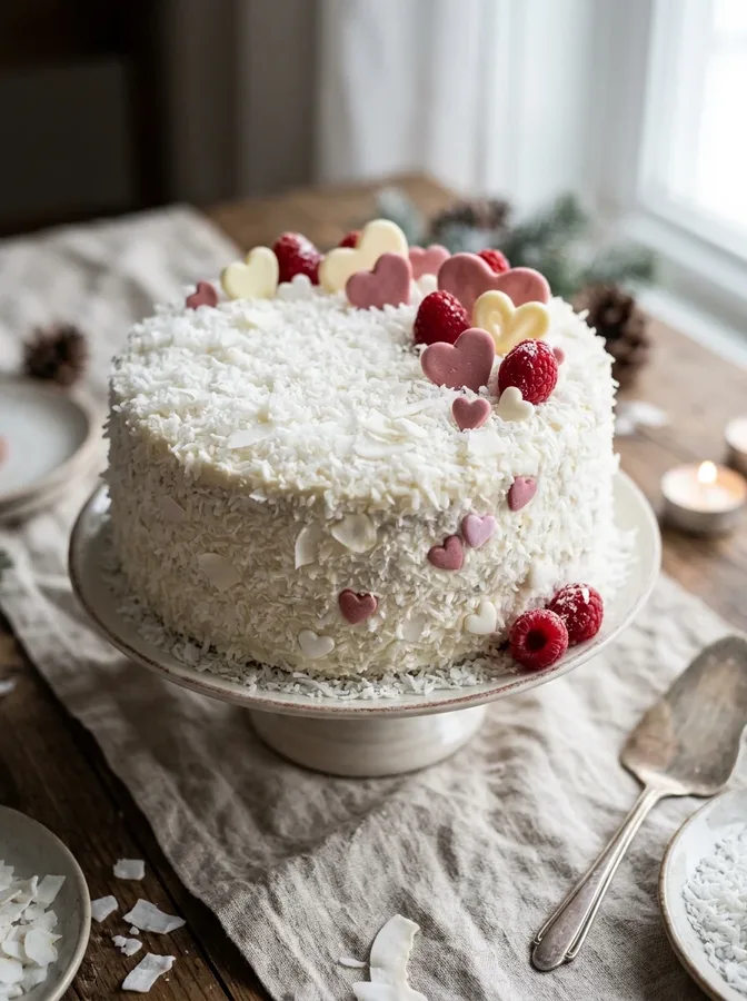 Mini heart-shaped Valentine's cakes in pink, red, and ivory with cute frosting decorations.