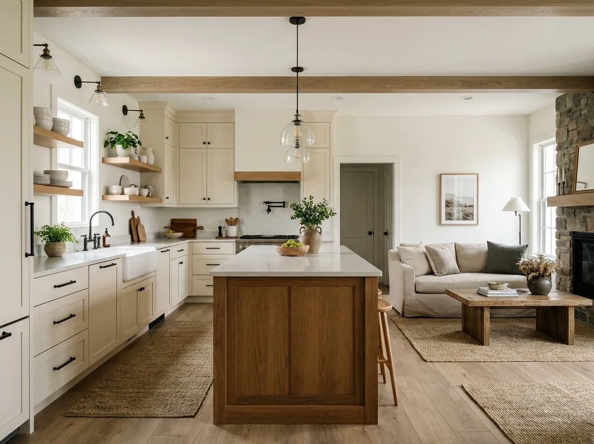 Small open kitchen with space-saving cabinets, compact appliances, and organized storage.